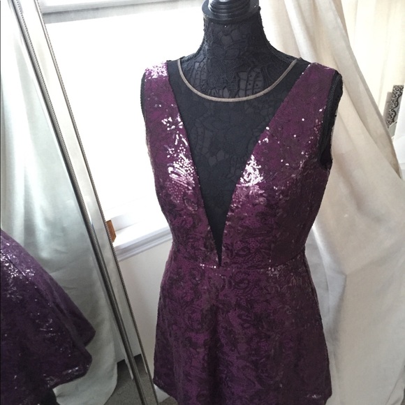 BCBG MAXAZRIA SELINA DEEP SEQUINED DRESS - Picture 3 of 5